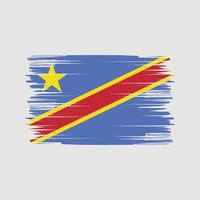 republiek congo vlag penseelstreken. nationale vlag vector