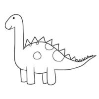 schattig dinosaurus, vlak dinosaurus, mooi zo voor kinderen kleur boek, enz. vector