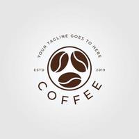 koffie lijn kunst logo, icoon en symbool, met embleem vector illustratie ontwerp