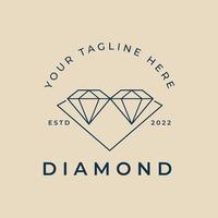 diamant lijn kunst logo, icoon en symbool, vector illustratie ontwerp