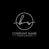 handtekening eerste naam bs logo ontwerp vector, b s eerste handschrift vector illustratie