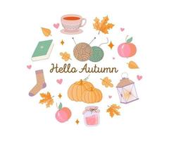 herfst set. schattig elementen verzameling. Hallo herfst vector