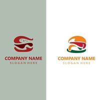 hamburger rundvlees logo ontwerp restaurant sjabloon vector beeld