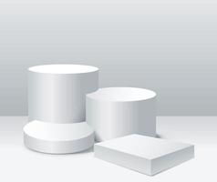 4 mockup stadia voor Product presentatie Aan wit achtergrond vector