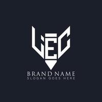 lec brief logo ontwerp Aan zwart achtergrond. lec creatief monogram potlood boek initialen brief logo concept. lec uniek modern vlak abstract vector logo ontwerp.