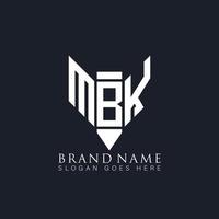 mbk brief logo ontwerp Aan zwart achtergrond. mbk creatief monogram potlood boek initialen brief logo concept. mbk uniek modern vlak abstract vector logo ontwerp.