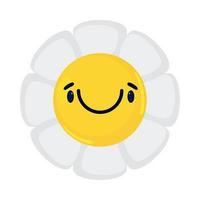 schattig bloem glimlach emoji vector