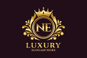 eerste ne brief Koninklijk luxe logo sjabloon in vector kunst voor luxueus branding projecten en andere vector illustratie.