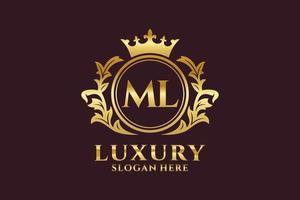 eerste ml brief Koninklijk luxe logo sjabloon in vector kunst voor luxueus branding projecten en andere vector illustratie.