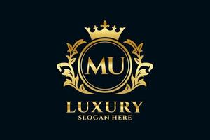 eerste mu brief Koninklijk luxe logo sjabloon in vector kunst voor luxueus branding projecten en andere vector illustratie.