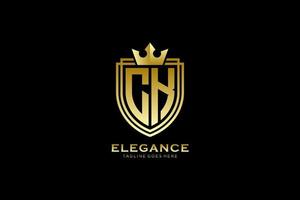 eerste ck elegant luxe monogram logo of insigne sjabloon met scrollt en Koninklijk kroon - perfect voor luxueus branding projecten vector