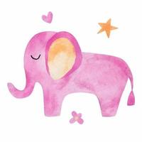 roze olifant, waterverf element vector