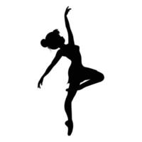 schattig meisje ballerina silhouet illustratie vector