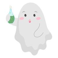 schattig geest met halloween toverdrank. vector illustratie.