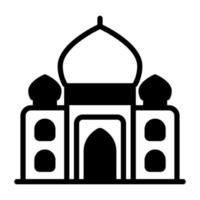 taj mahal vector glyph icoon. Hindoe festival, Hindoe viering icoon,