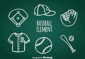 Baseball Krabbel Pictogrammen Vector