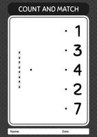 tel en match spel met horloge. werkblad voor kleuters, activiteitenblad voor kinderen vector