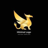 3d Feniks vogel goud logo sjabloon. vector illustratie