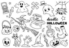 halloween tekening voorwerpen vector illustratie voor banier