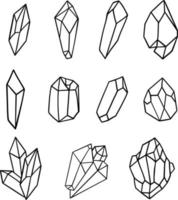 kristal lijn kunst elementen vector