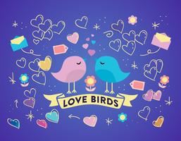 Gratis Liefde Vogels Vector Achtergrond