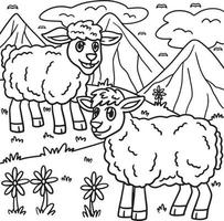 schapen dier kleur bladzijde voor kinderen vector