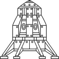 maan- lander geïsoleerd kleur bladzijde voor kinderen vector