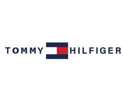 tommy hilfiger logo rood en blauw symbool met naam kleren ontwerp icoon abstract Amerikaans voetbal vector illustratie met wit achtergrond