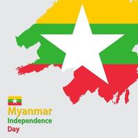 Myanmar onafhankelijkheid dag vector sjabloon ontwerp