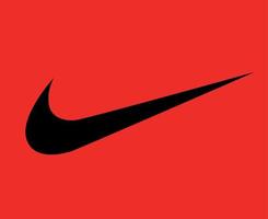 Nike logo zwart kleren ontwerp icoon abstract Amerikaans voetbal vector illustratie met rood achtergrond