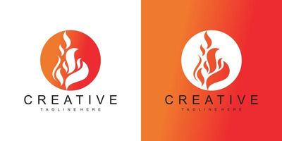 brand vlammen logo, gas- logo ontwerp premie vector