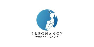 zwangerschap logo sjabloon met creatief element en bedrijf ontwerp premie vector