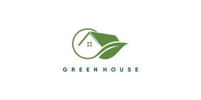 groen huis logo ontwerp met creatief modern concept premie vector