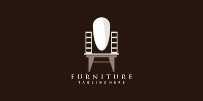 minimalistische meubilair logo ontwerp met gemakkelijk concept premie vector
