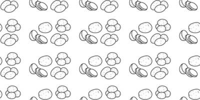vector illustratie van aardappel tekening naadloos patroon