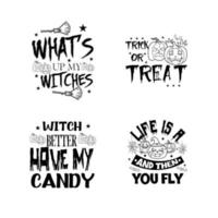 halloween belettering typografie set. gelukkig halloween typografie ontwerp. vector