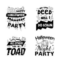 halloween belettering typografie set. gelukkig halloween typografie ontwerp. vector