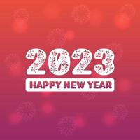 2023 gelukkig nieuw jaar achtergrond ontwerp. groet kaart, banier, poster vector illustratie