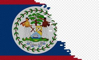 Belize vlag Aan gebroken steen muur. leeg vlag veld- van een ander land. land vergelijking. gemakkelijk bewerken en vector in groepen.