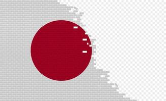 Japan vlag Aan gebroken steen muur. leeg vlag veld- van een ander land. land vergelijking. gemakkelijk bewerken en vector in groepen.