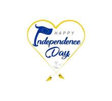 gelukkig onafhankelijkheid dag van Europese unie. vliegtuig trekt wolk van hart. nationaal vlag vector illustratie Aan wit achtergrond.