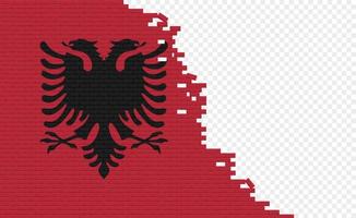 Albanië vlag Aan gebroken steen muur. leeg vlag veld- van een ander land. land vergelijking. gemakkelijk bewerken en vector in groepen.