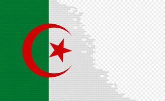 Algerije vlag Aan gebroken steen muur. leeg vlag veld- van een ander land. land vergelijking. gemakkelijk bewerken en vector in groepen.