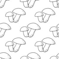 paddestoel naadloos patroon hand- getrokken. , minimalisme, scandinavisch, monochroom, noords. porcini paddestoel textiel behang omhulsel papier achtergrond vector