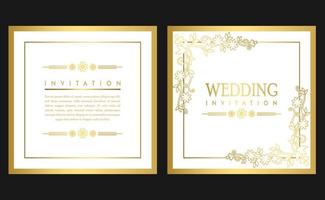 gouden bruiloft uitnodiging kaart. uitnodiging kaart met luxe concept, gouden modellen. vector