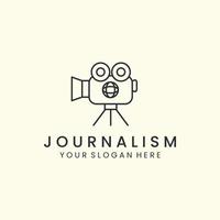 journalistiek met lijn kunst stijl logo vector icoon ontwerp. camera sjabloon illustratie