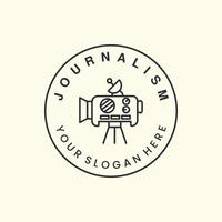 journalistiek met lijn kunst en embleem stijl logo vector icoon ontwerp. camera sjabloon illustratie