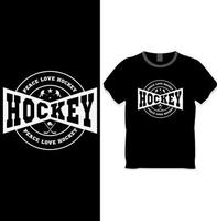 vrede liefde hockey t overhemd ontwerp vector