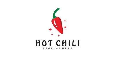 pittig Chili logo icoon vector rood peper logo sjabloon premie vector