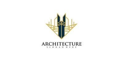 architectuur echt landgoed logo elegant gemakkelijk lijn kunst premie vector